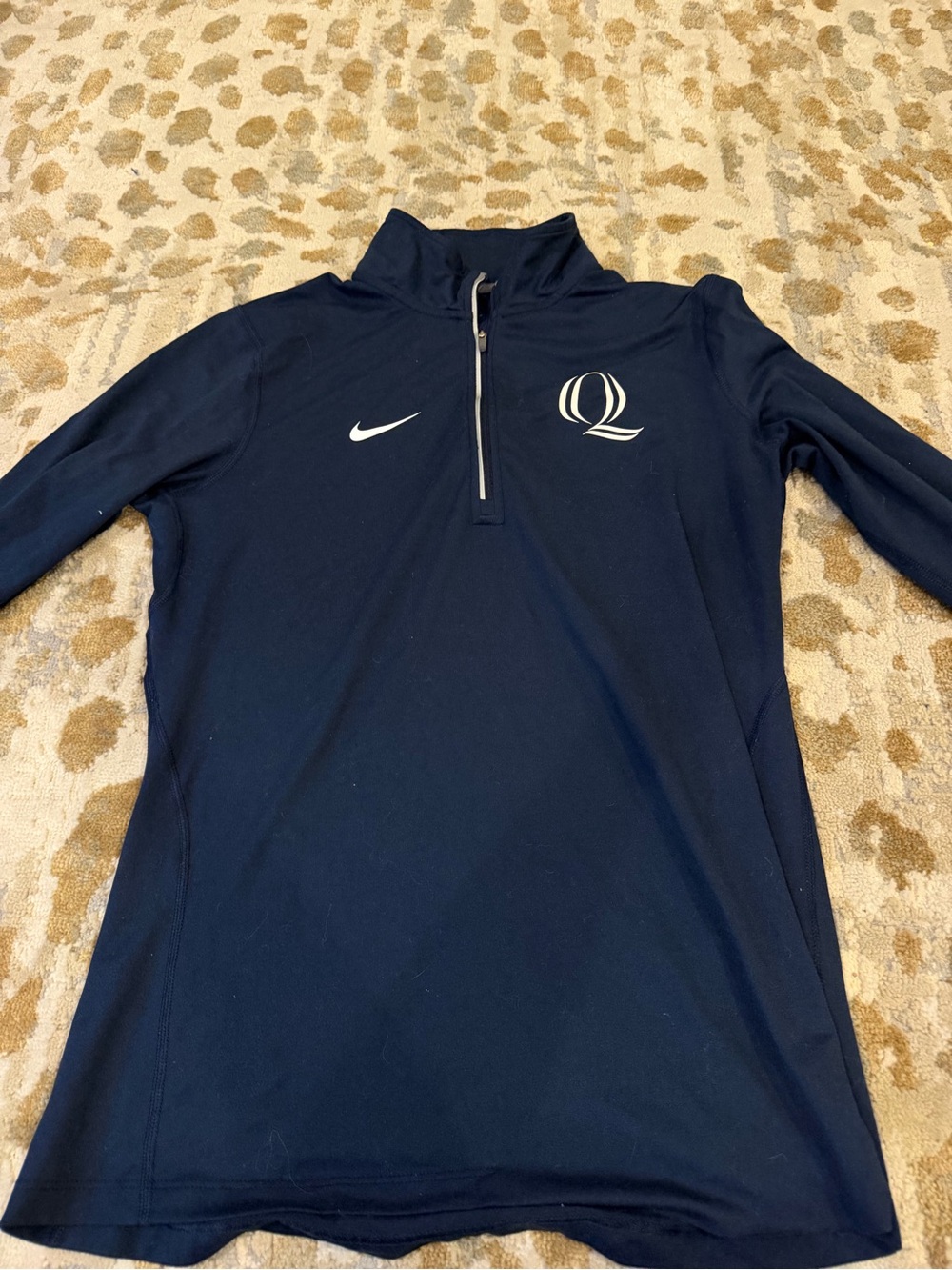 Nike Navy Quarter-Zip Pullover with White Logos